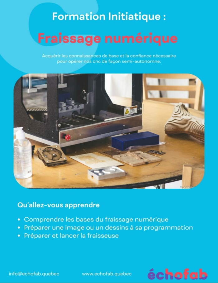 Formation fraissage numérique (CNC) (2 heures et 15 minutes)